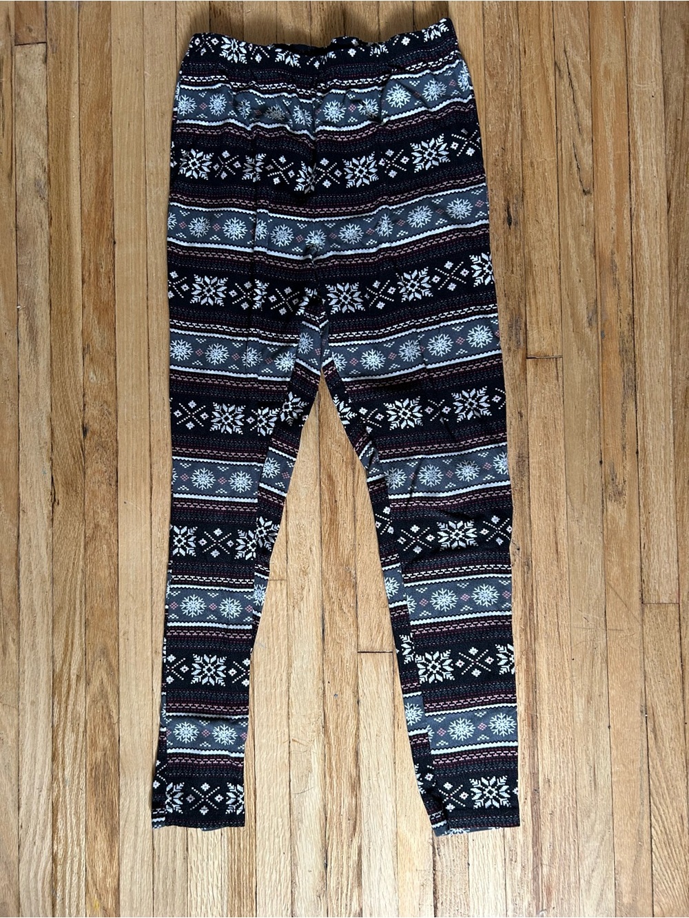 Denver Hayes Black and Blue Fair Isle Leggings